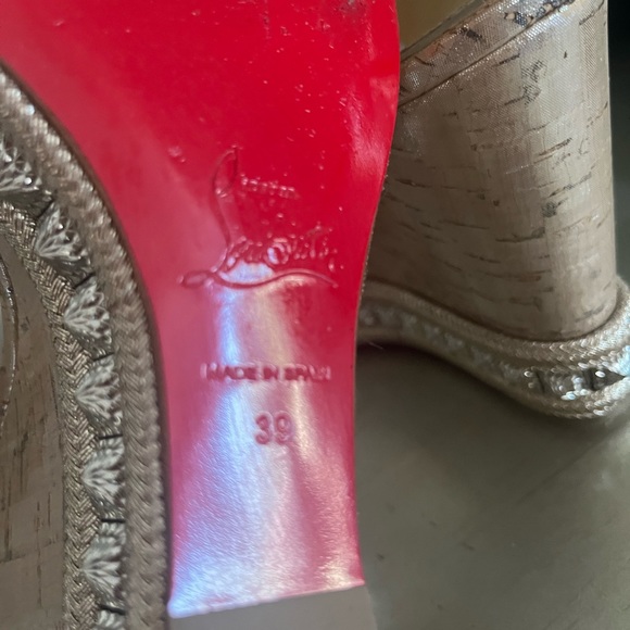 Christian Louboutin Ecu 120 Spike Red Sole Slide Espadrilles - Picture 2 of 5